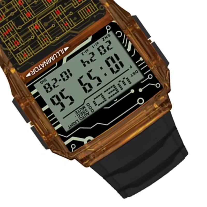 CABE-Orologio elettronico a LED di lusso superiore da uomo Orologio sportivo digitale con calcolatrice multifunzione Orologio impermeabile stile computer
