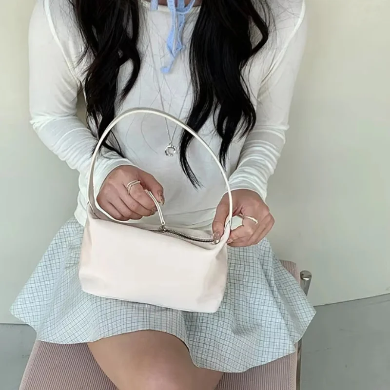 

Korean Simple Solid Color Shoulder Bag Nylon Waterproof Niche Design Handbag Macaron Color Summer New Commuting Small Square Bag