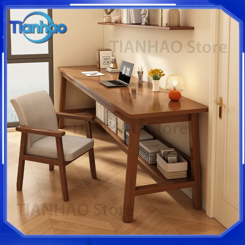Narrow Wall-Mounted Desk for Home Office Study Writing Computer Table Storage Desk for Students Bedroom Use