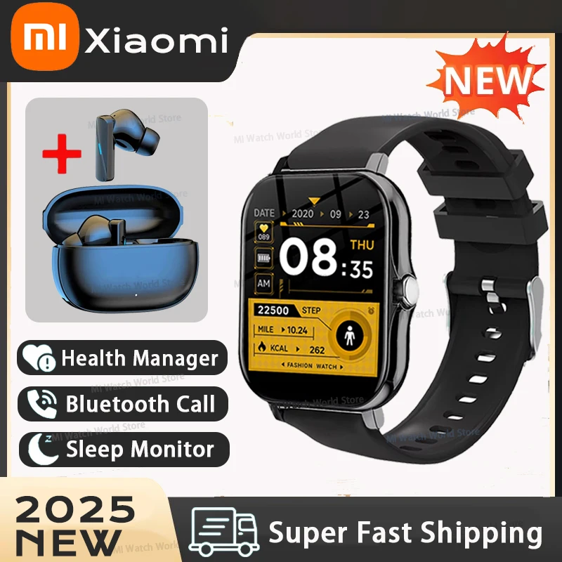 Xiaomi New Smart Watch Women Men Lady Gift Sport Fitness Watches Heart Rate Monitor Waterproof Smartwatch For Phones Android IOS