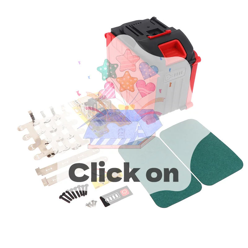 

1 комплект, 21 В, 100 А, 20*21700, аксессуары для электроинструментов, чехол для литий-ионного аккумулятора для Mak BMS Box, зарядный держатель PCBA, дисплей мощности 5Mos