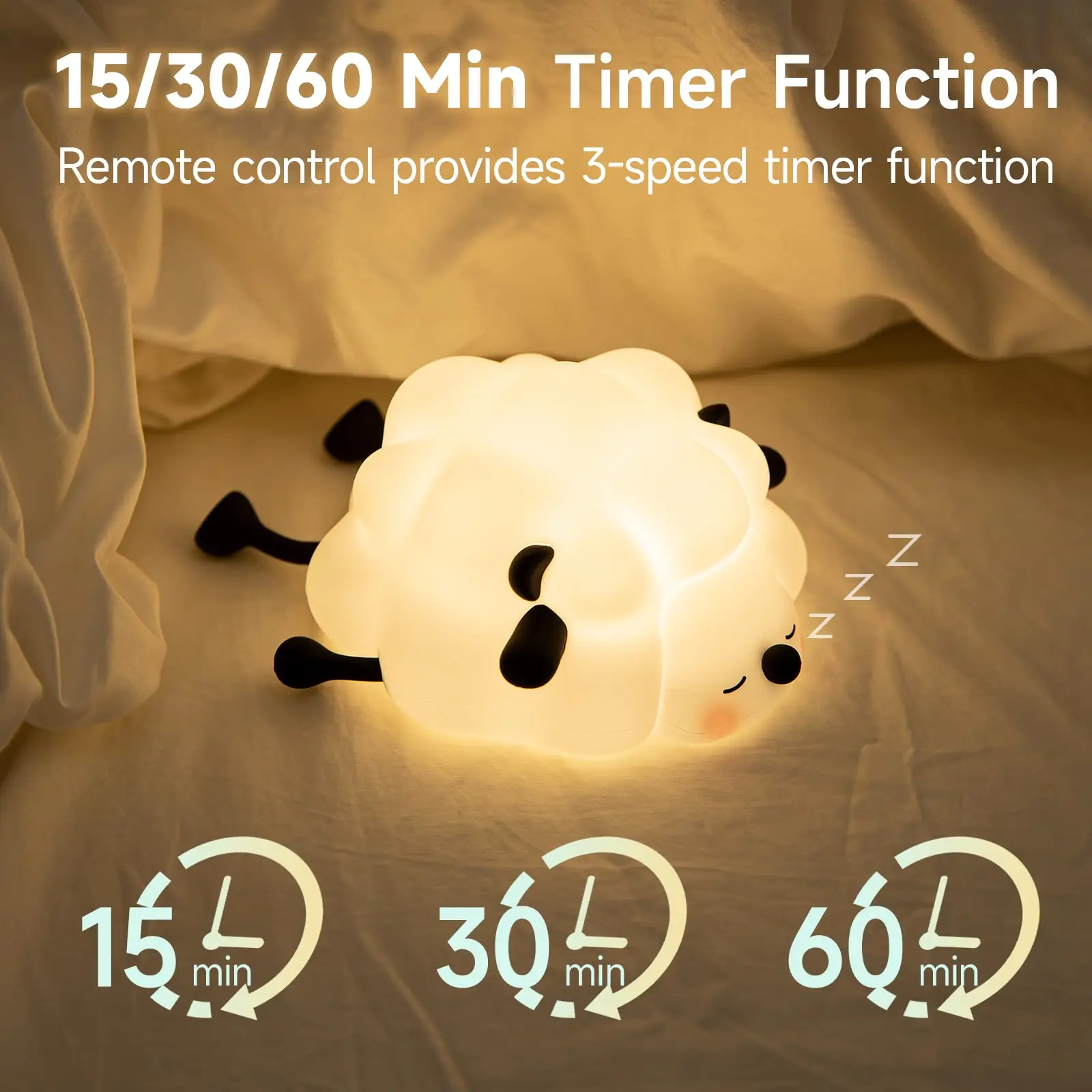 Rechargeable LED Night Light for Kids, 3-Level Dimmable Nursery Nightlight, Food Grade Silicone Squishy Lamp Bedside Touch Lamp