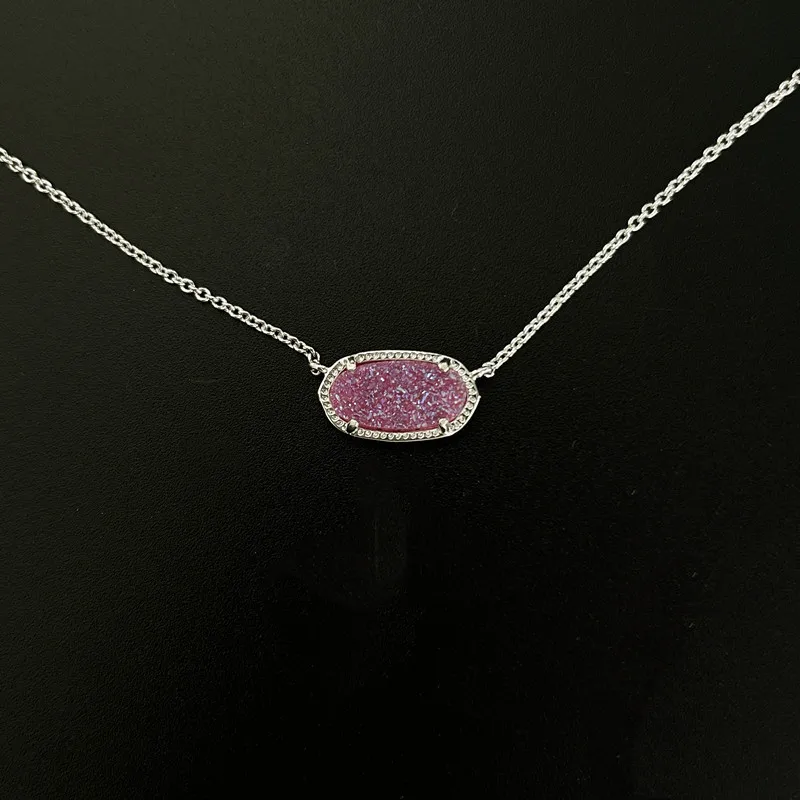 Yeevaa geometrische Amethyst Zähne Maulbeere drusy Quarz Edelstein Anhänger Halskette für Frauen, Modeschmuck, einzigartige Geschenke