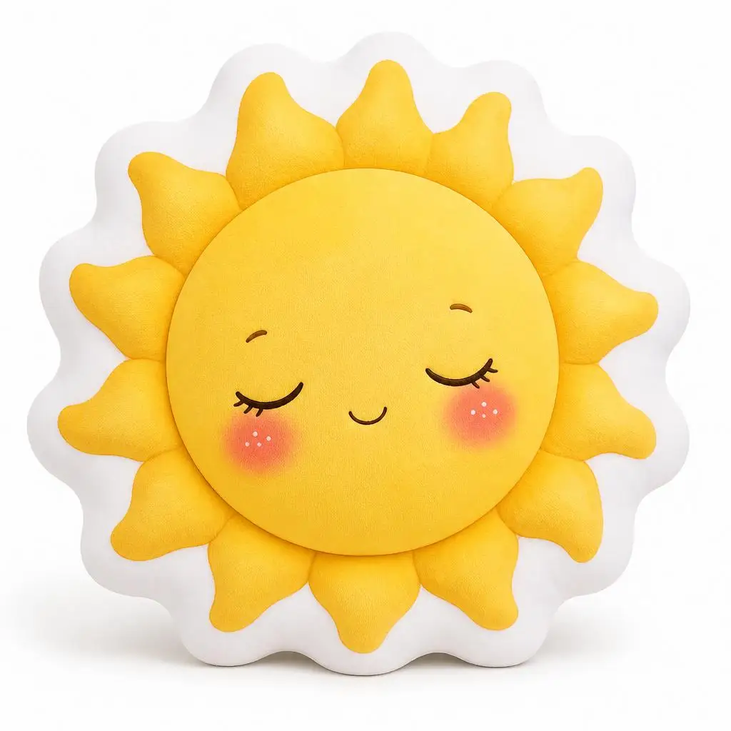 Sleepy Sun Cute Kawaii Good Morning Plush Pillow Cushion Funny Stuffed Throw Pillow Home Decor Gift Sofa Bed
