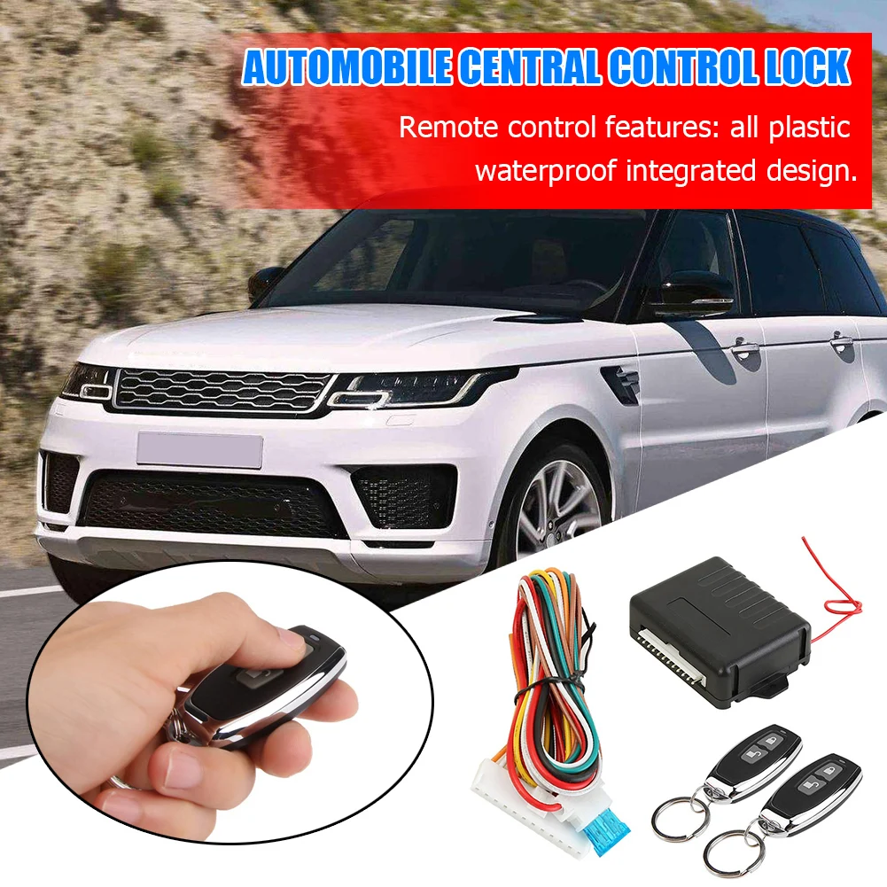 車のリモートセントラルドアロックキット、リモートコントロールキーレスエントリーアラームシステム付き、433.92MHzキーチェーンセントラルキットシステムボタン