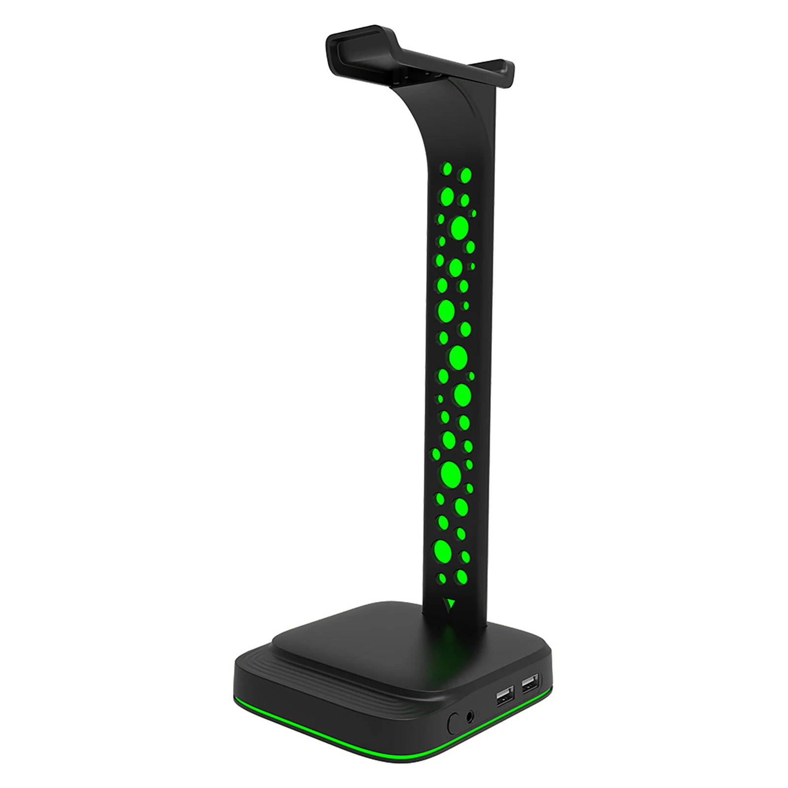 حامل سماعة رأس للألعاب RGB مع واجهة USB مزدوجة ، حامل سطح المكتب ، دعم عالمي ، ملحقات سماعات الرأس