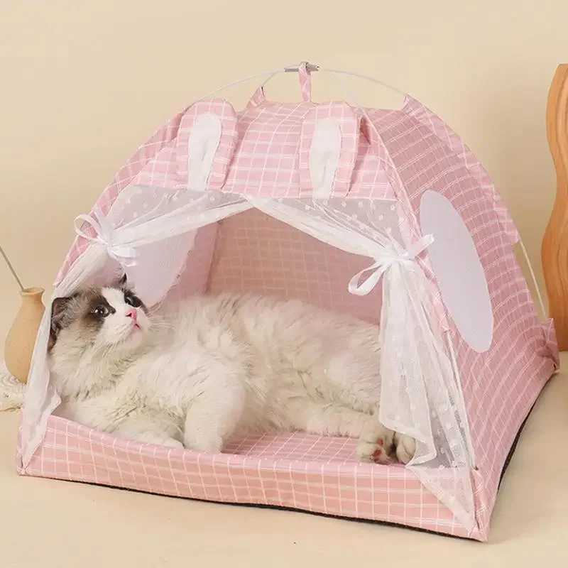 Cat house cat tent enclosed comfortable hammock with mattress