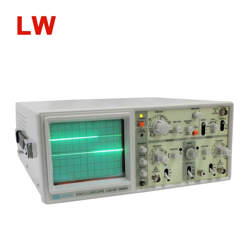 Low Price LONGWEI 100Mhz Large Screen Analog Oscilloscope L-50100 Dual Channel For Student School Teach