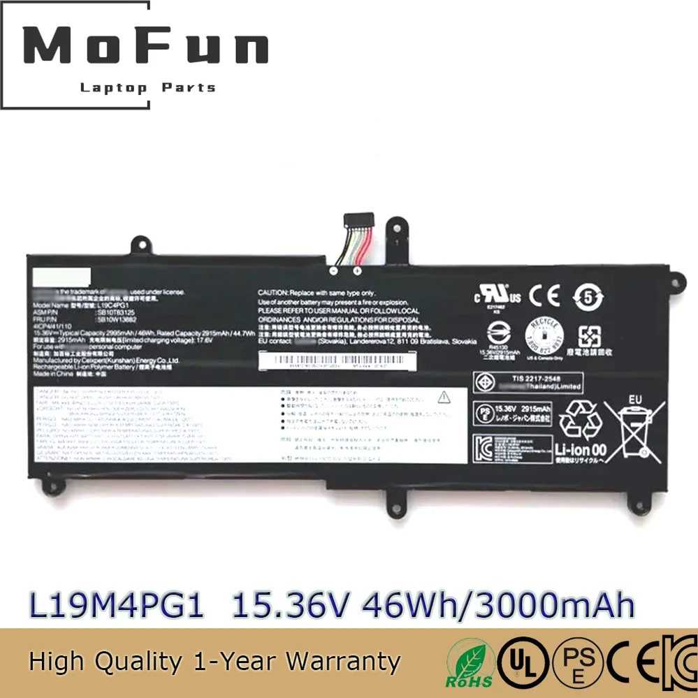 

Оригинальный аккумулятор для ноутбука L19M4PG1 15,36 В 46 Втч для Lenovo ThinkPad 11e Yoga 6-го поколения 20SE 20SF SB10T83124 L19C4PG1