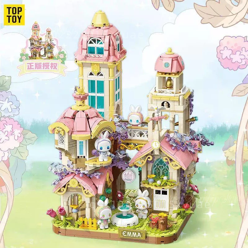 New EMMA Secret Forest Dream Castle Building Blocks Street Scene Assembling Model Toy Kawaii Desktop Decorations Christmas Gift