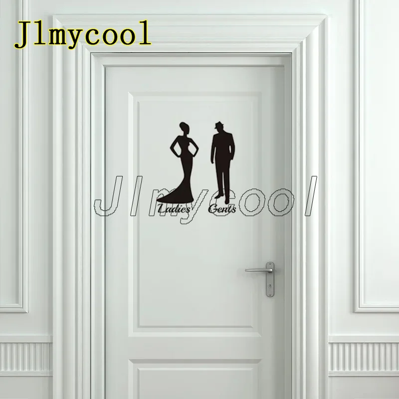 Creative Ladies Gents Wall Sticker for Bathroom Decoration Home Vinyl Waterproof Poster WC Door Stickers Toilet Sign Decals