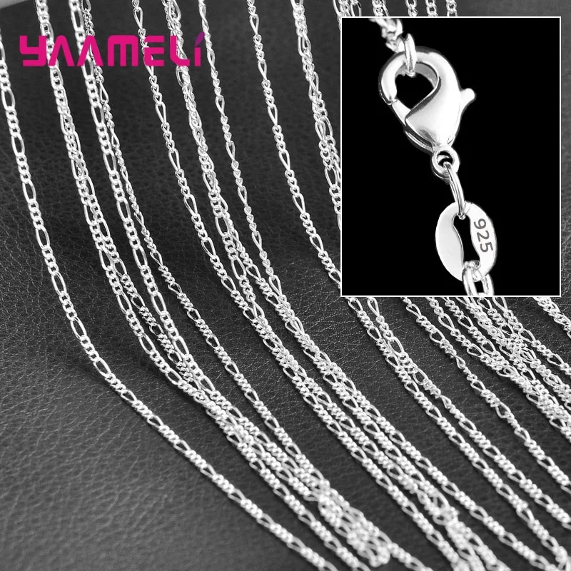 Authentische 5 Stück solide Sterling Silber Schmuck ketten Halskette mit Hummer verschlüssen passen Männer Frauen Anhänger 18 Designs 16-30 Zoll – Detail 12