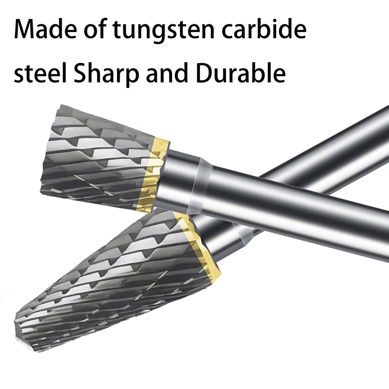 Imagem -06 - Double Cut Tungsten Carbide Rotary Burrs Grupo Dremel Bits para Metal Madeira Escultura Polimento Shank 10 Pcs