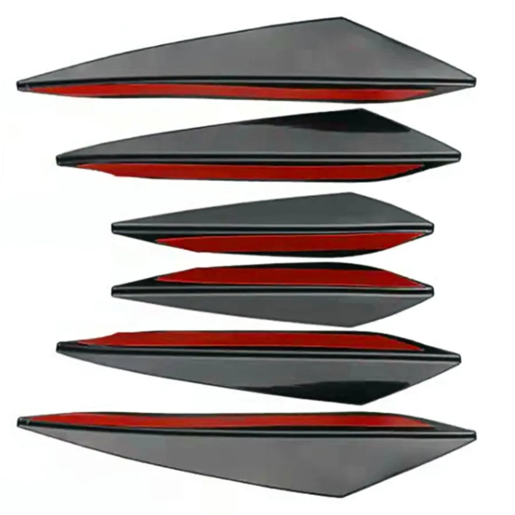 

6Pcs Bumper Lip Splitter Fins for Car Front Bumper Cover Protection Auto Spoiler Strip Canard Stylish Strong Easy Install
