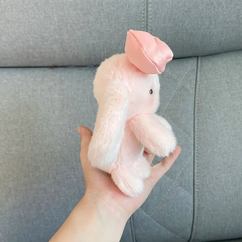 การ์ตูนโบว์กระต่ายน้อยตุ๊กตาพวงกุญแจจี้ตุ๊กตากระเป๋าแขวน Claw เครื่อง Kawaii