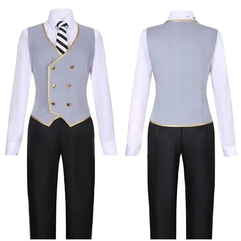 

Octavinelle Jade Leech Cosplay Costume Twisted-Wonderland Night Raven College Black Uniform Suits Universal Size Men And W gf;.9