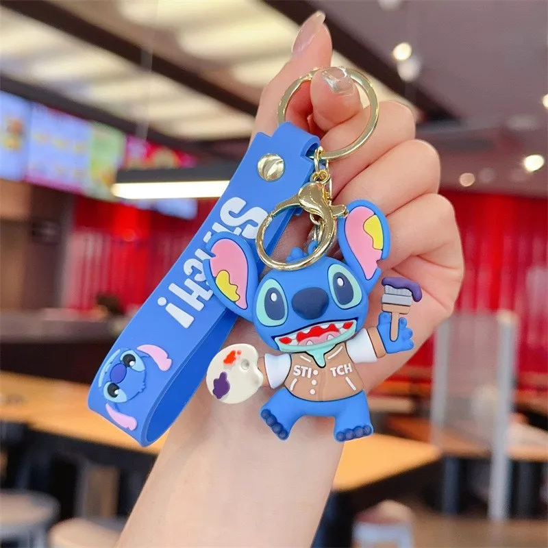 1/6pcs Lilo & Stitch Speelgoed Sleutelhanger Anime Stitch Cartoon Sleutelhanger Zoete Engel Keychians Vrouwen Auto Sleutelhanger meisje Verjaardagscadeau