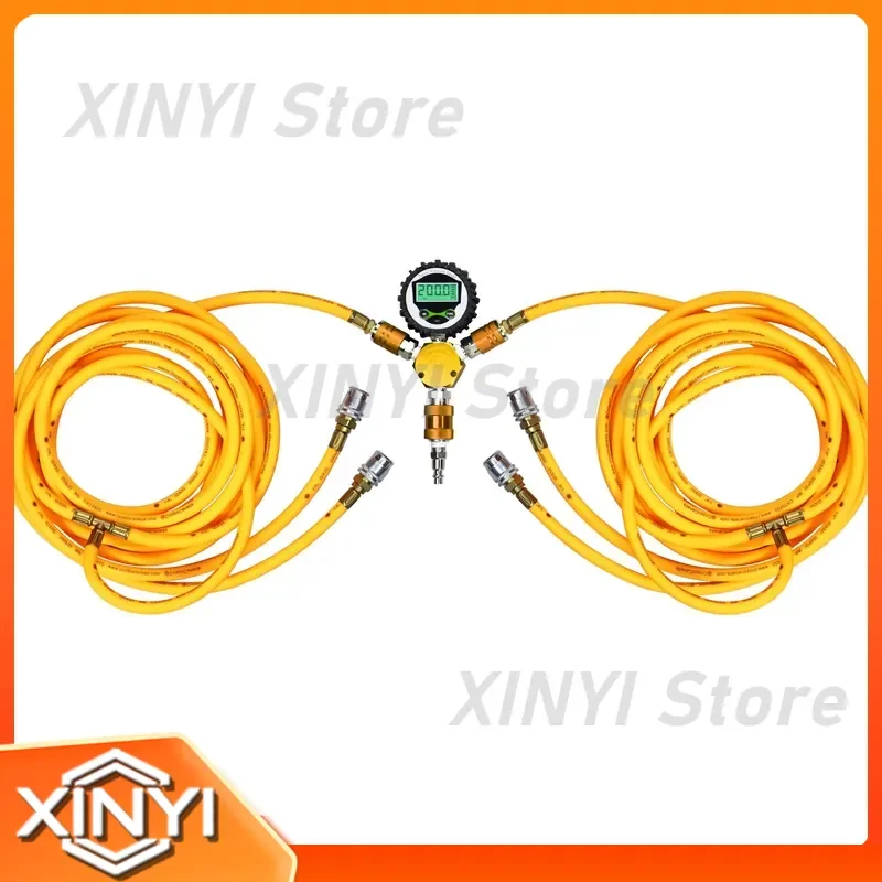 for Offroad 4x4 4 Tire Inflate Inflation Deflation System Kit With Digital Gauge 4 Way air Hose Tire Inflation Deflation Sets