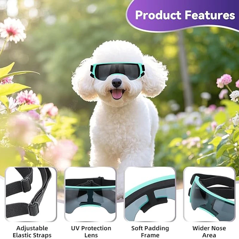 Hunde-Sonnenbrille, kleine Hundebrille für kleine Hunde, winddichte Anti-UV-Brille für Hunde, Augenschutz im Freien – Detail 2