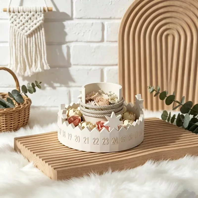 Advent Calendar Silicone Mold - Countdown Candle Holder & Plaster Decor, DIY Craft Supplies for Festive Home Atmosphere