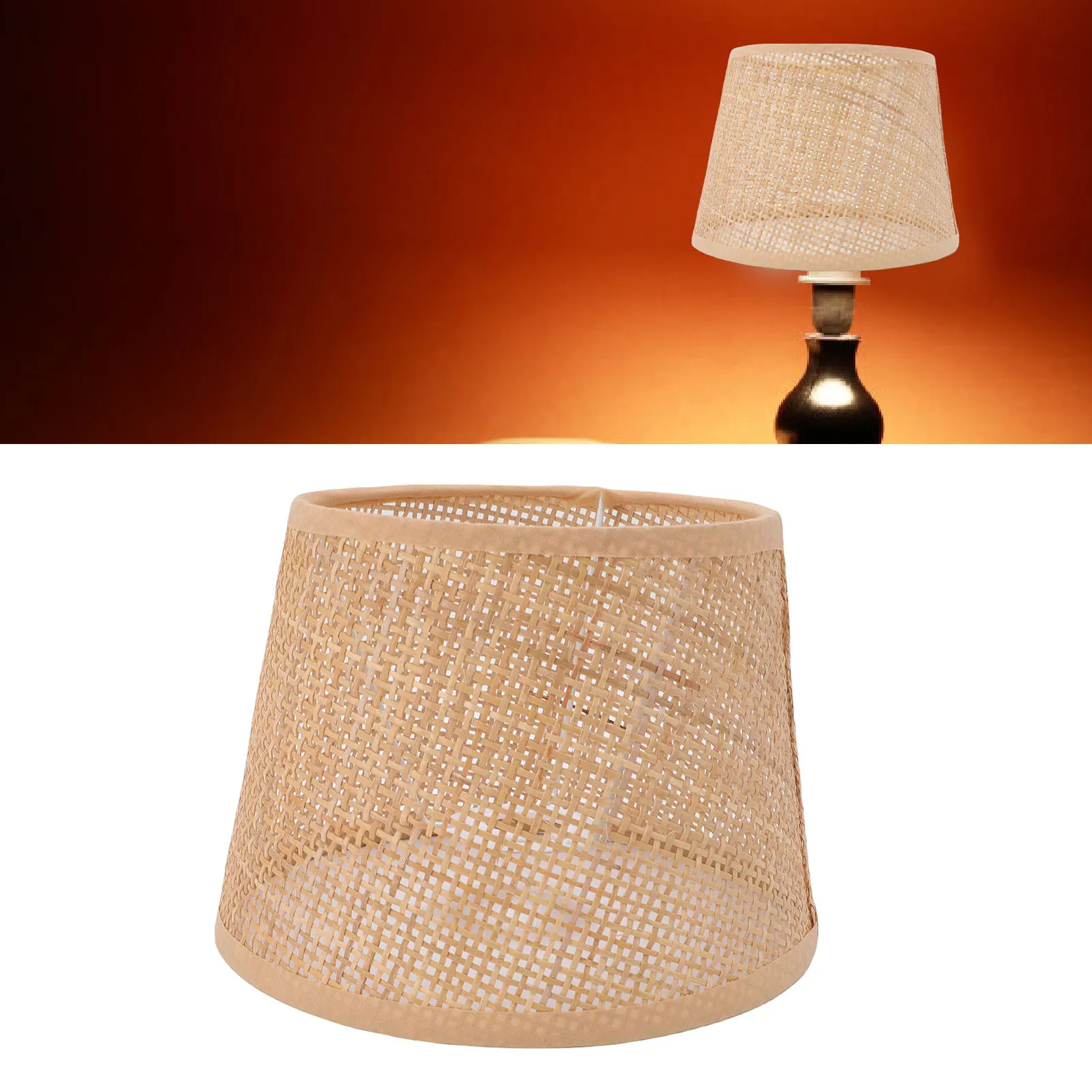 

Абажур в стиле ретро, ручная работа, плетеный абажур из ротанга, совместимый с E27 E14, настольная лампа, потолочный светильник, подвесной светильник