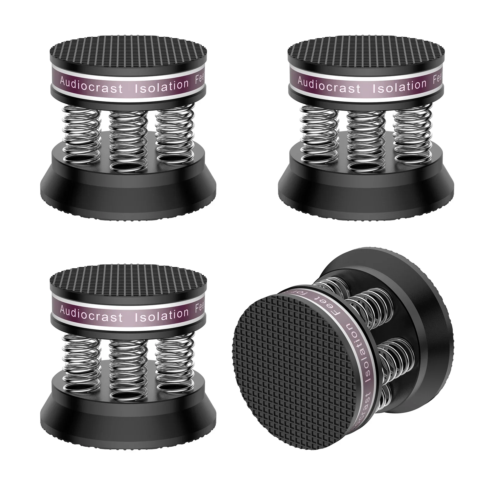 

Audiocrast 4PCS Black Aluminum Spring Speakers Spikes Isolation Stand for HiFi Amplifier/Speaker/Turntable/Player