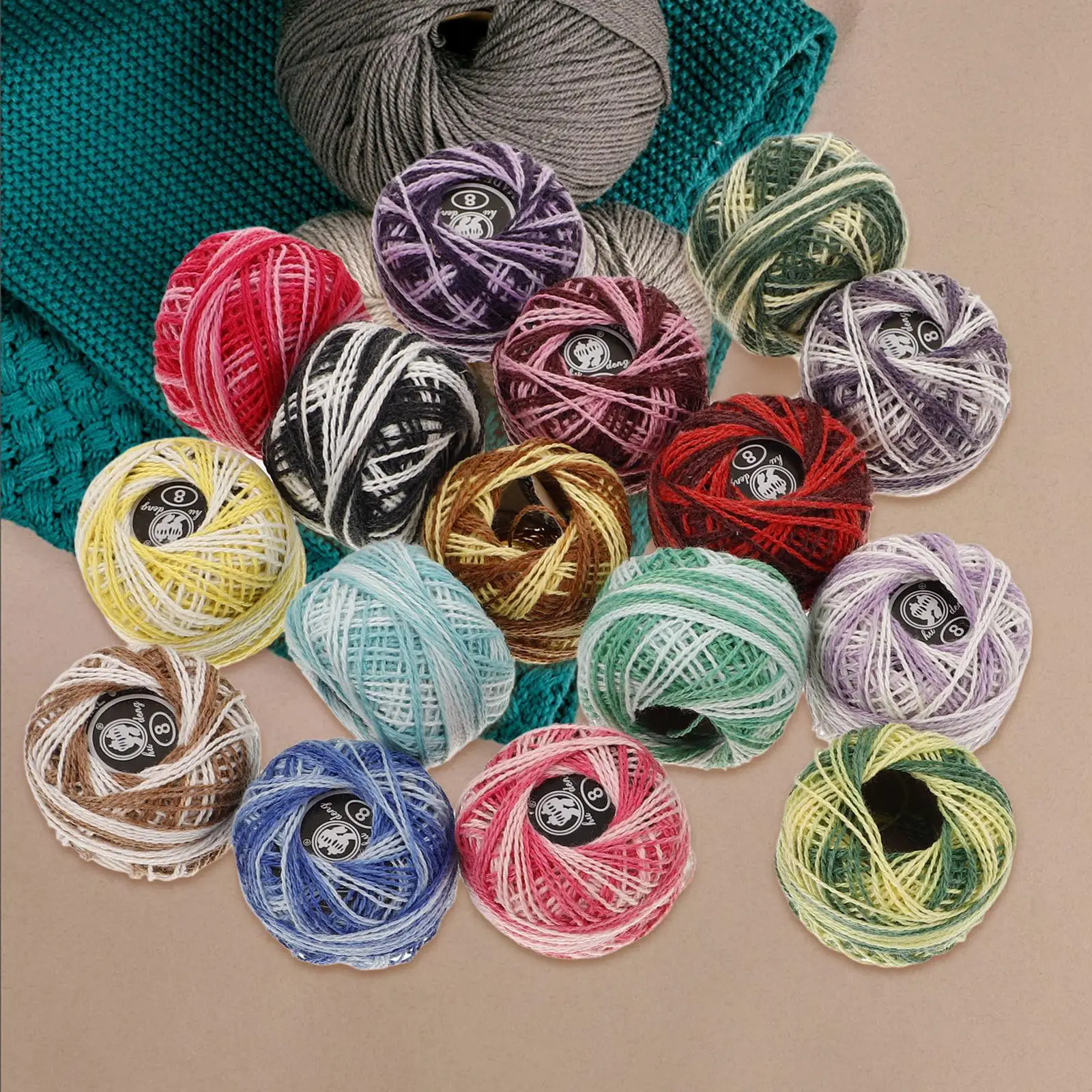 16 Pcs Embroidery Thread Set 8M Each Roll Bright Soft Craft Supplies Cross Wool Home Gift Making Multi