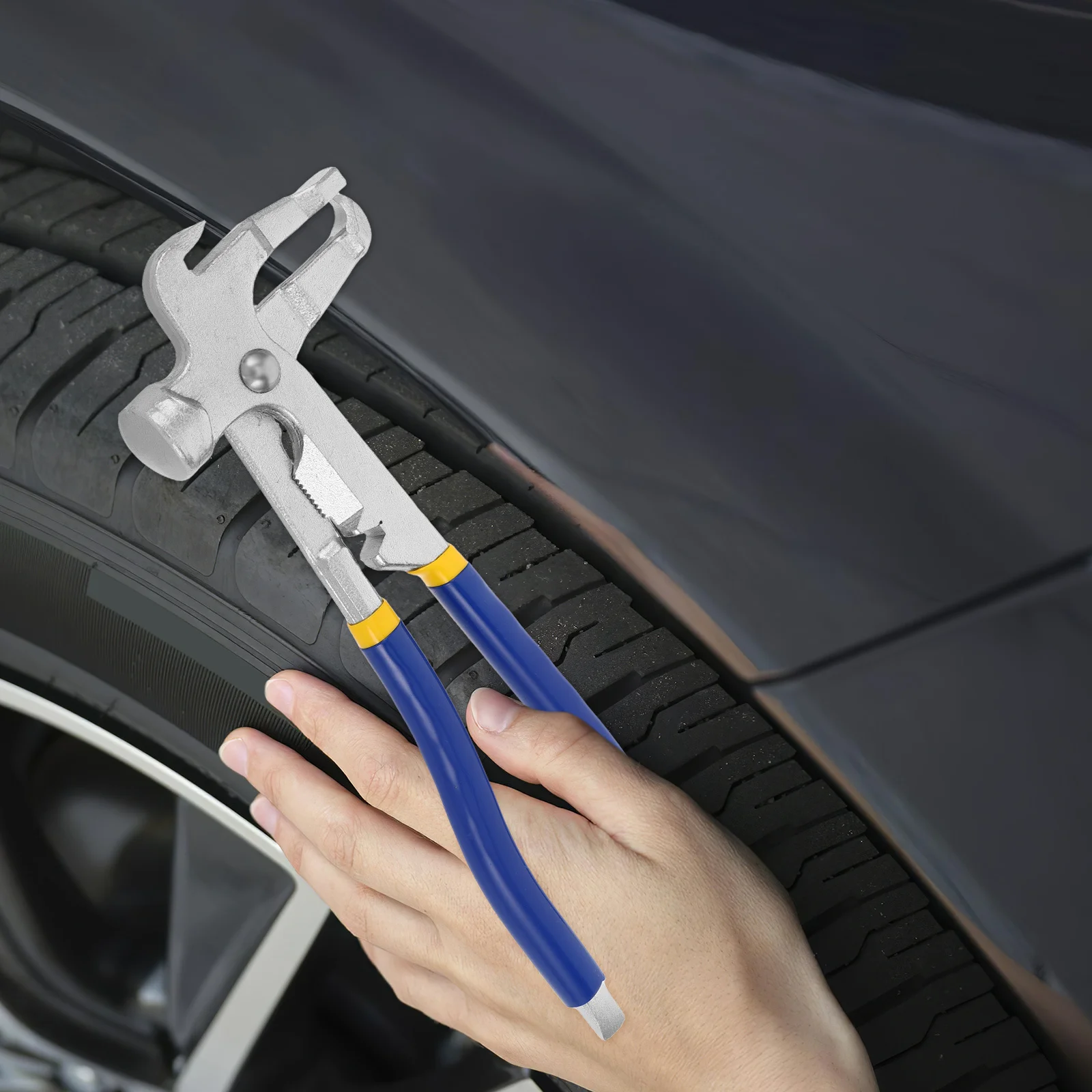 

Wheel Balancing Tool Set Heavy Duty Tire Weight Remover Pliers with Hammer Smooth Operation for Car Motorcycle Maintenance