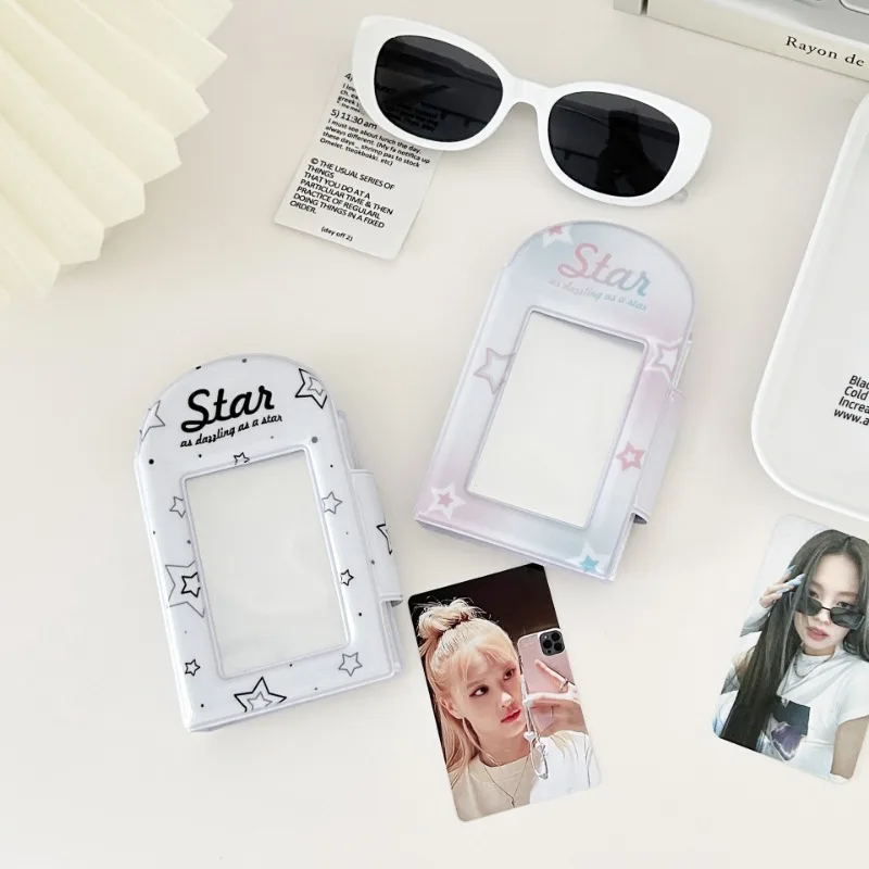 New Popular Y2k Star Gradient Polaroid Card Book Photo Storage Book Three-inch Photo Album Button Small Card Book Bag