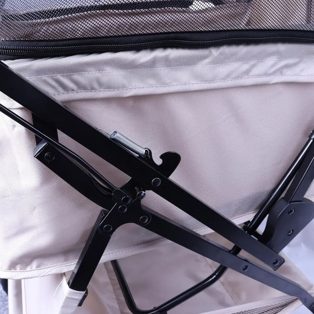 4-Wheel Pet Stroller for Cats & Dogs, Holds Up to 33 lbs, Khaki