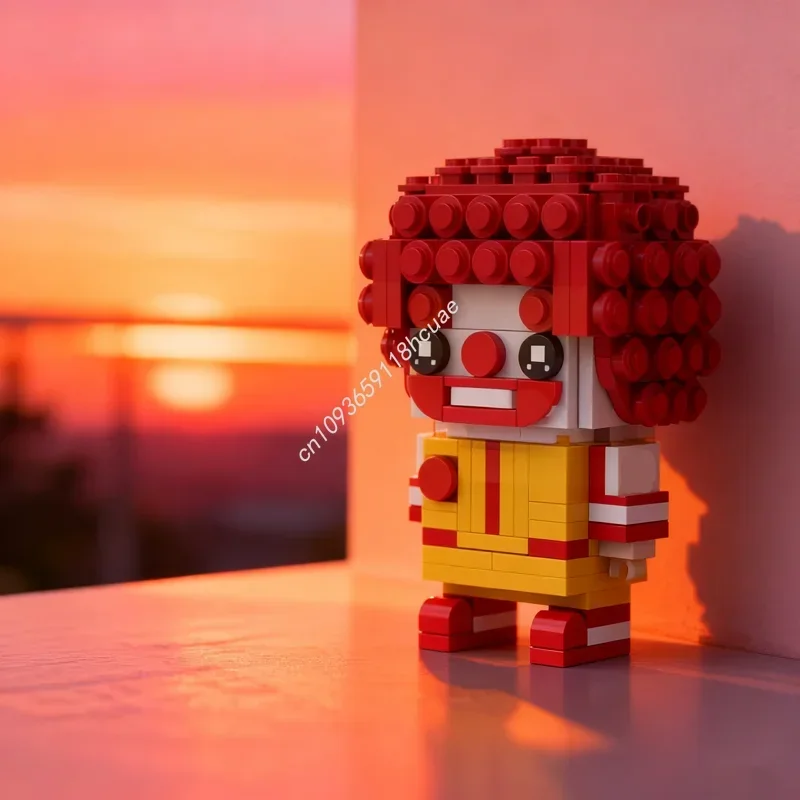 230 Piezas MOC Ronald McDonald Brickheadz, Bloques de Construcción de Modelos, Regalo Festivo, Construcción DIY, Idea Creativa, Juguetes de Ladrillos