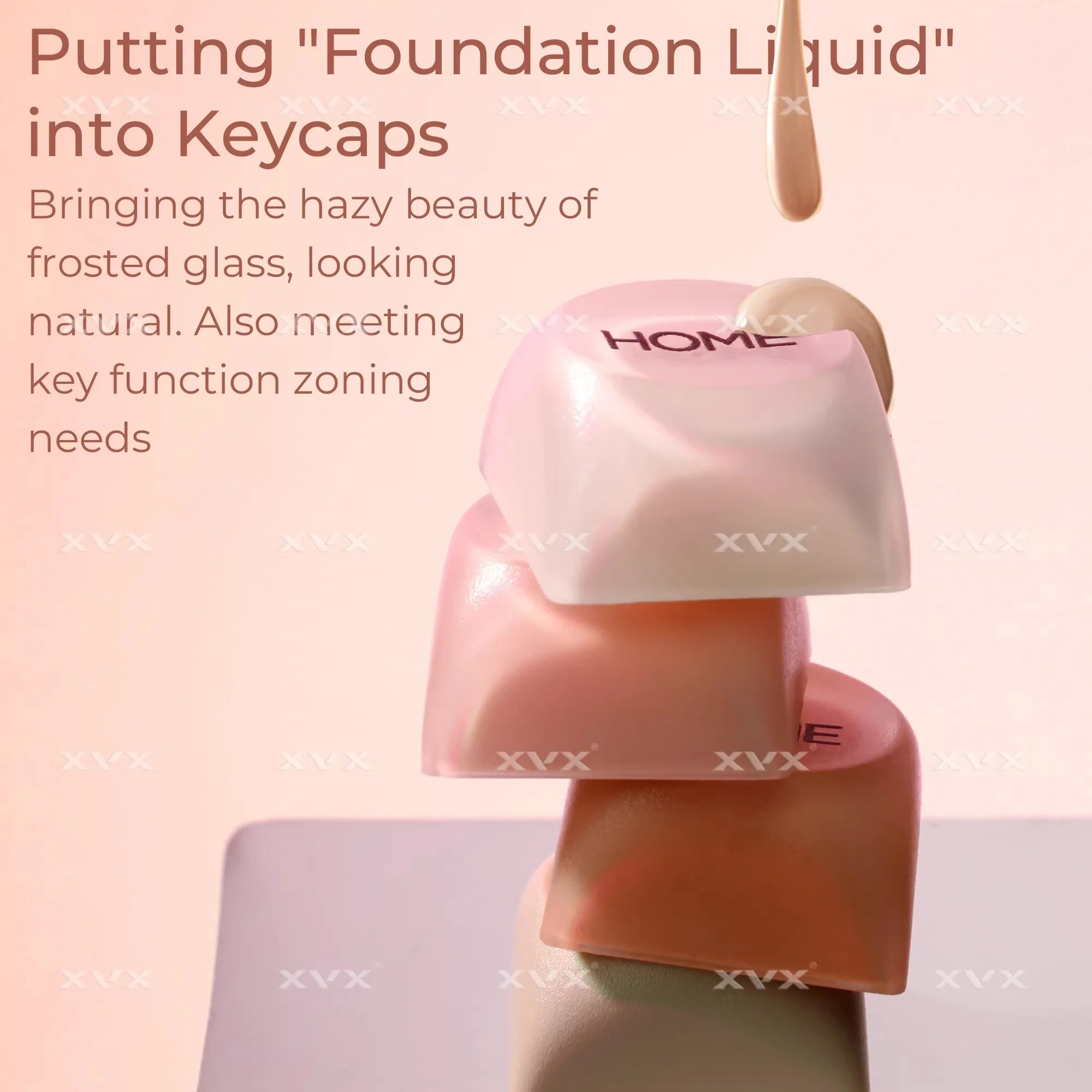 XVX Foundation Emulsion2.0 PC Keycaps Light Transmission Keycap UV HOA Height PBT PC Keyboard Keycaps Customized PC Gifts