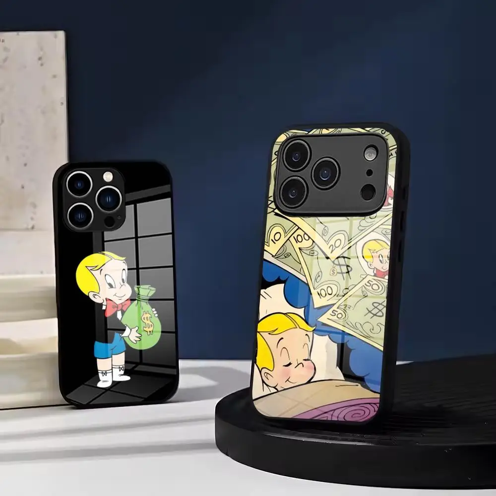 Cartoon Richie Rich Phone Case Tempered Glass For IPhone 17 Air 16 15 Pro Max 14 13 12 Plus Samsung S26 S25 Ultra phone case