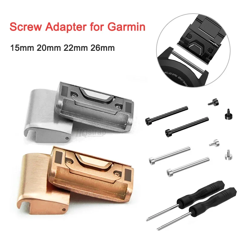 2PCS Metal Screw Adapter for Garmin Watch Band Pins for Garmin Fenix 6x Pro 7x 5 6 Leather Metal Strap Connector Accessories