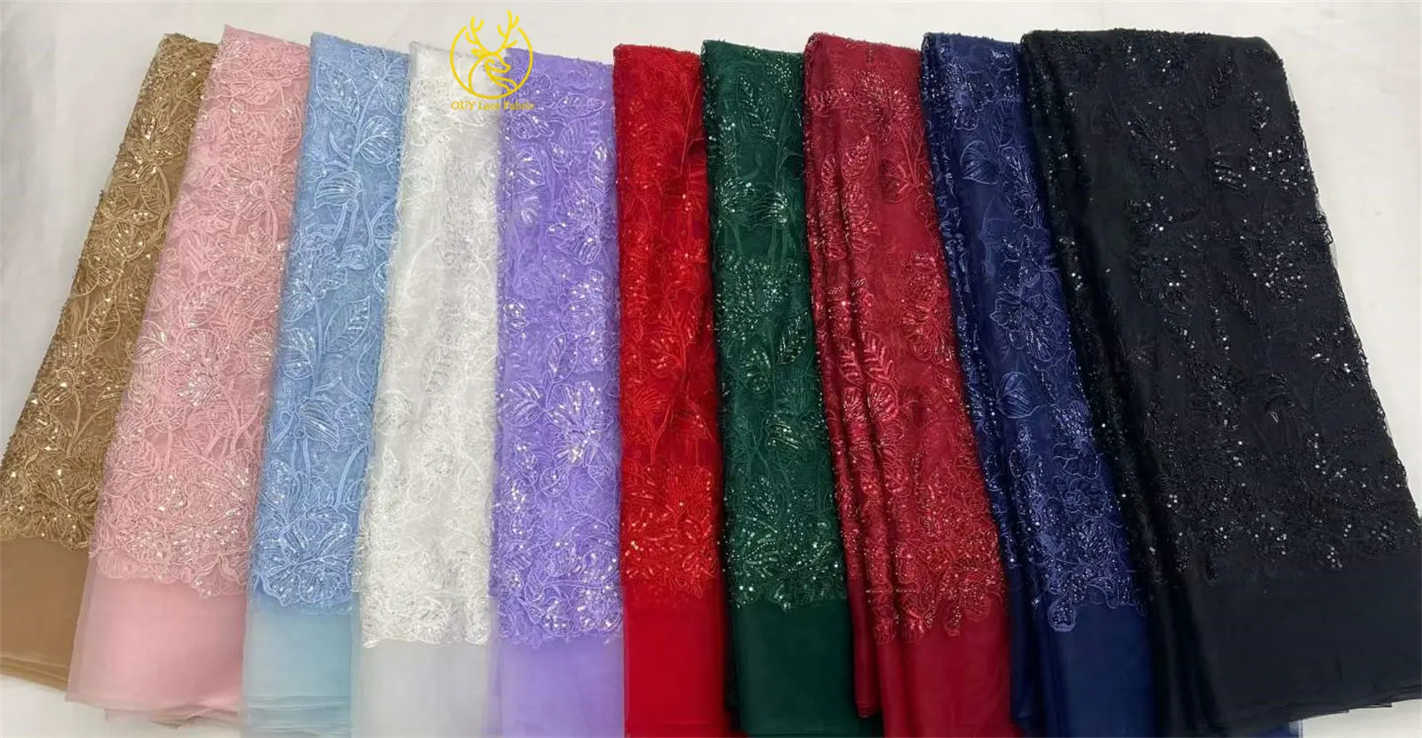 Modische französische Pailletten-Tüll-Stickerei-Spitze 2026 Lila Afrikanische Perlen-Spitze Nigerianische Braut-Hochzeits-Spitze – Detail 2