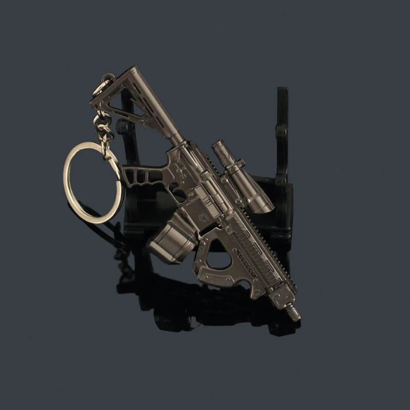 9 センチメートル/3.54 インチアリーナブレイクアウトミニ H416 アサルト小型銃キーホルダーゲーム周辺機器ペンダント金属武器モデルコレクションギフトおもちゃ