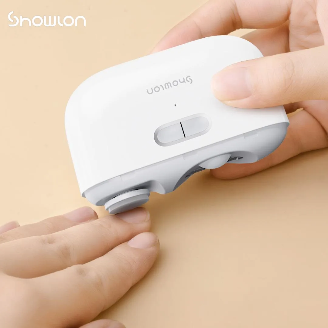 

SHOWLON 2in1 Electric Nail Clipper Polishing USB Rechargeable Trimmer Cutter Lighting for Baby Adult Manicure Tools Professional