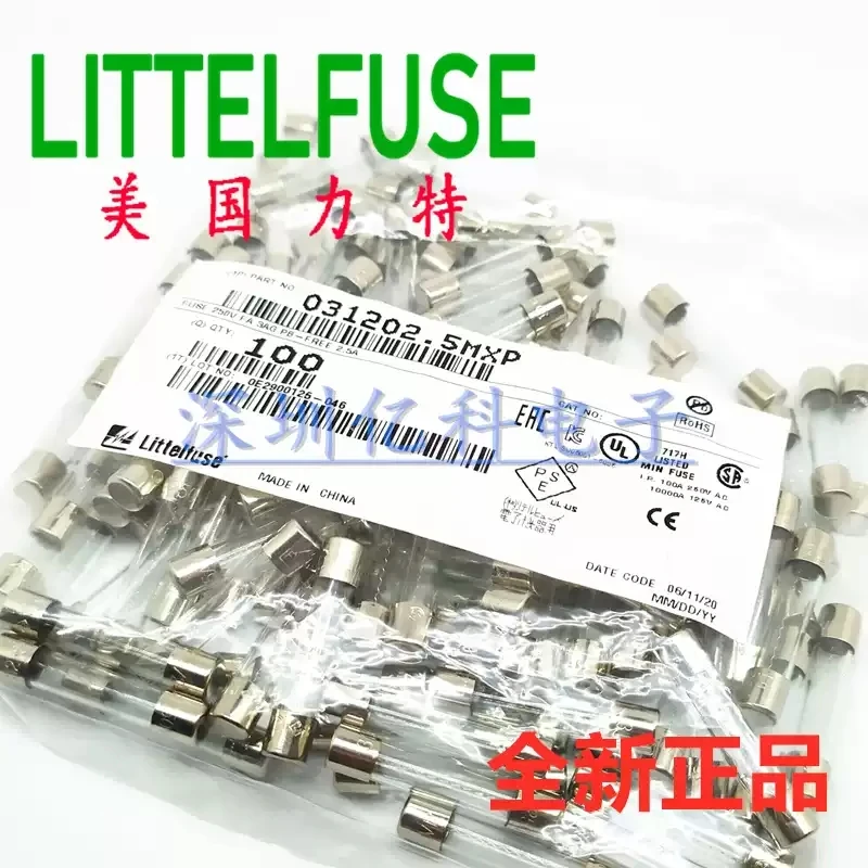 031202.5MXP American Lite 6 * 30/32 fast melting glass fuse tube 312A LF.2.5A/250VP
