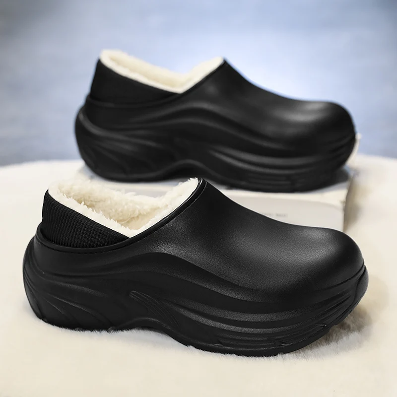 

Unisex Home Slipper 2024 New Winter Waterproof EVA Slippers Plush Warm Lining Man House Warm Clogs High Quality Women Shoe