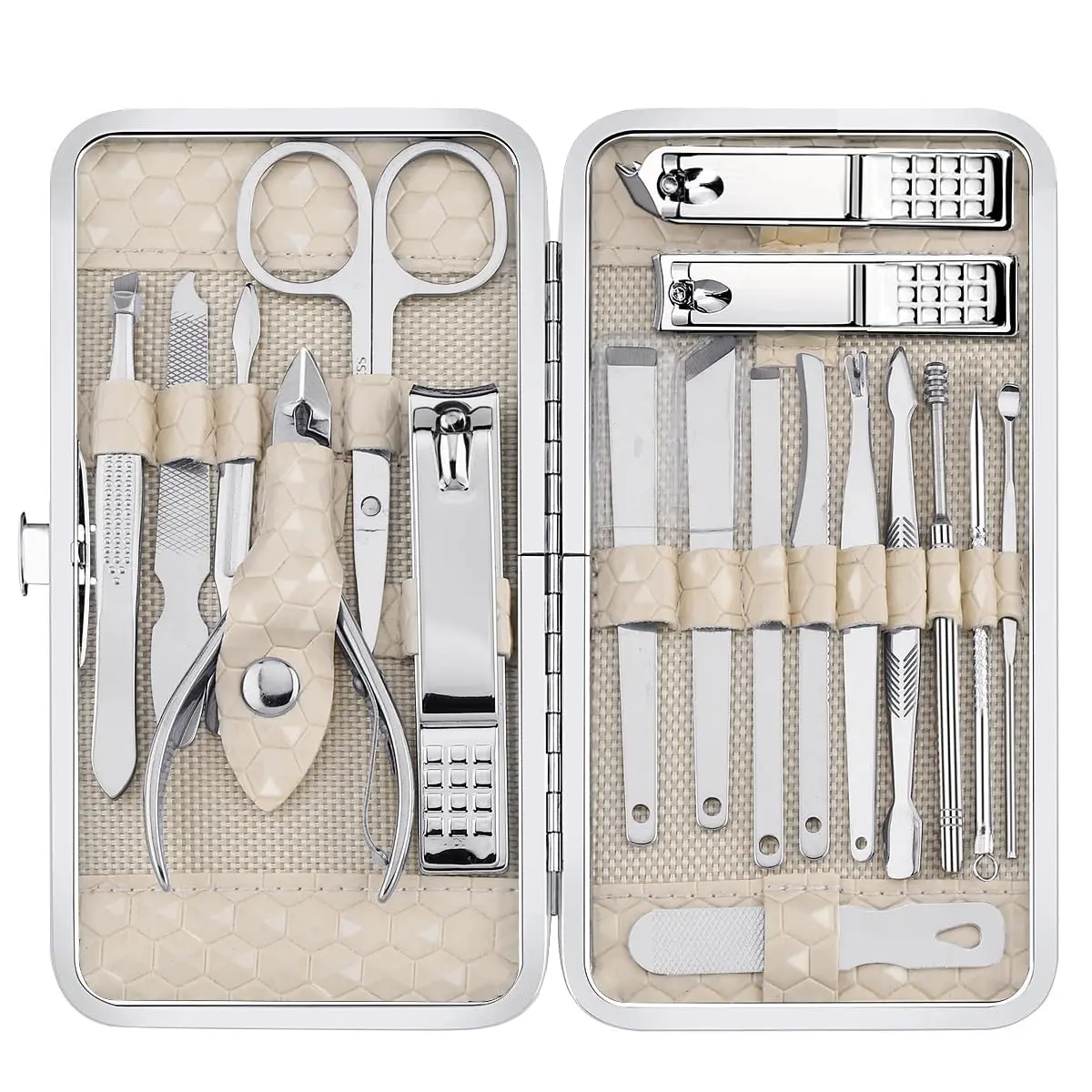 

18-Piece Stainless Steel Nail Clippers Set, Manicure Kit with Travel Case for Men and Women