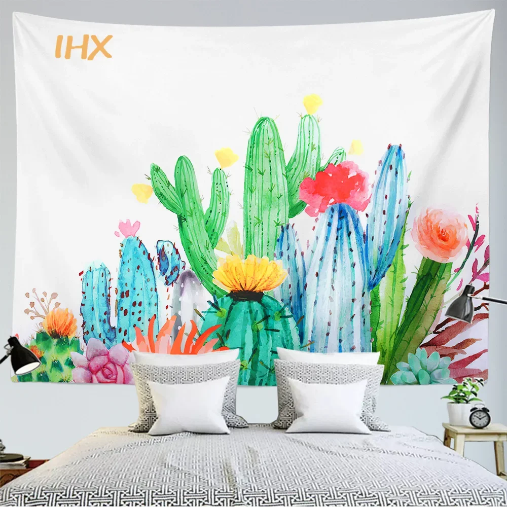 

Plant Tapestry Wall Hanging Kawaii Room Decor Natural Landscape Cactus Art Aesthetic Tapestry Bedroom Background Home Decoration
