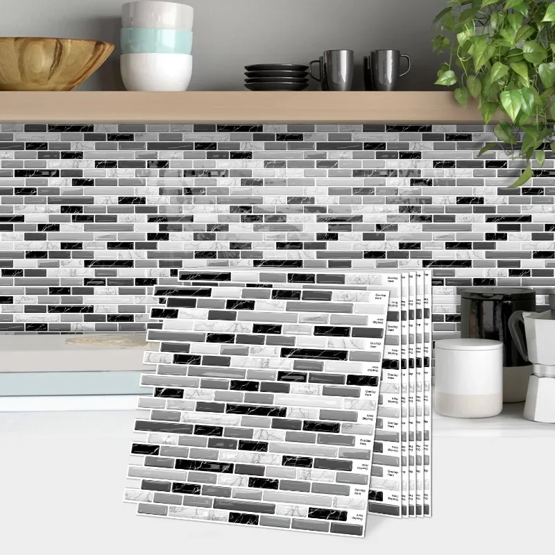 Imitation Tiles Marble Wallpaper Self-adhesive Crystal PU Glue Wall Sticker Refurbished Three-dimensional Wall Sticker