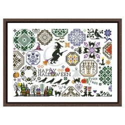 Halloween night cross stitch kit cartoon 18ct 14ct 11ct unprint white canvas stitching ricamo fai da te