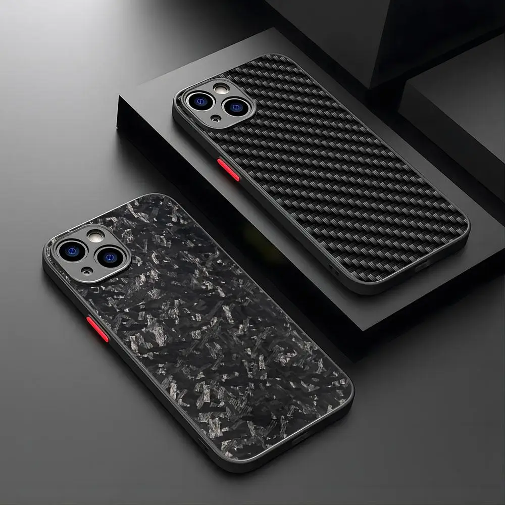 Luxury Gloss Real Carbon Fiber Armor Phone Case For IPhone Full 15 16 14 12 13 11 Pro Max XR XS Mini X 7 8 Plus Matte Cover