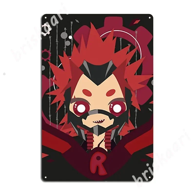 Flat Chibi! Red Riot / Eijirou Kirishima Metal Signs Wall Mural pub Garage Vintage Plaques Tin sign Posters