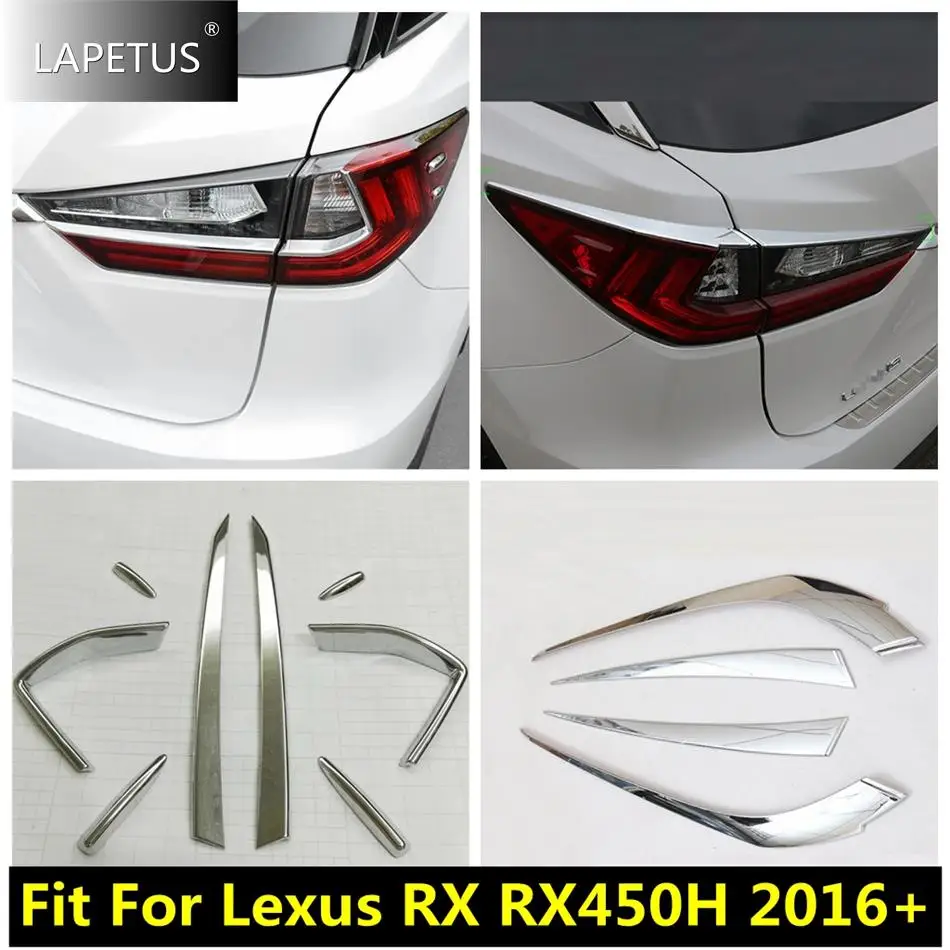 

Rear Trunk Tail Fog Lights Lamp Eyebrow Eyelid Decoration Strip Cover Trim For Lexus RX RX450h 2016 -2021 Car Accessories Chrome