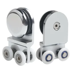 Old-fashioned Shower Room Pulley Glass Door Sliding Door Push-pull Wheel Roller with Hanging Piece Conjoined Hanging Wheel