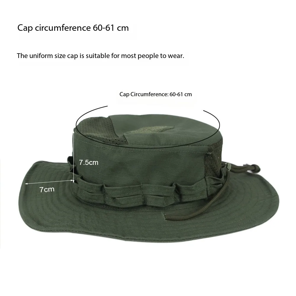 New Tactical Boonie Hat Cap Outdoor Sports Fishing Hiking Hat Hunting Hiking Camping Camo Sunproof Hats Mens Headwear