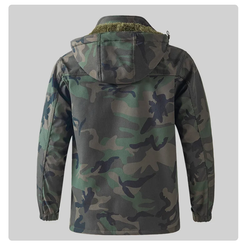 Herren-Arbeitskleidungsset aus Fleece mit verdicktem Gitter für Herbst und Winter, kältebeständig, verschleißfest, schmutzabweisend, Arbeitsschutz – Detail 9