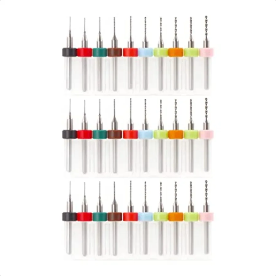 

30pcs 0.3mm 1.2mm Shank Tungsten Carbide Micro PCB Drill Bits Set, Tungsten Steel PCB Print Circuit Board CNC Engraving Board D